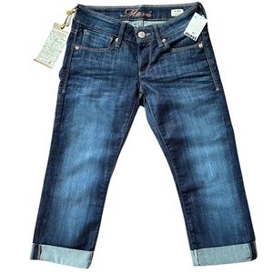 NWT - MAVI Alma Low Rise Straight Cuffed Cropped Jeans, Size 25